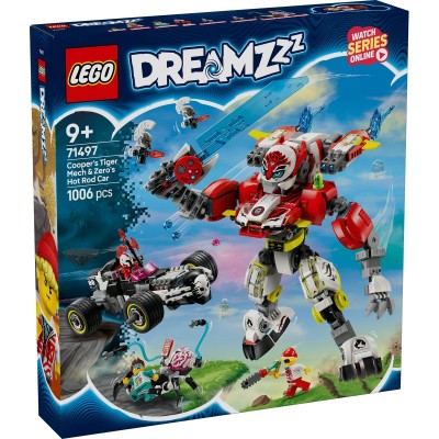 Lego dreamzzz robotul tigru al lui cooper si masina hot rod a lui zero 71497