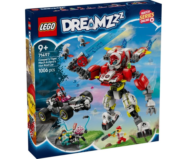 Lego dreamzzz robotul tigru al lui cooper si masina hot rod a lui zero 71497 Lego dreamzzz robotul tigru al lui cooper si masina hot rod a lui zero 71497