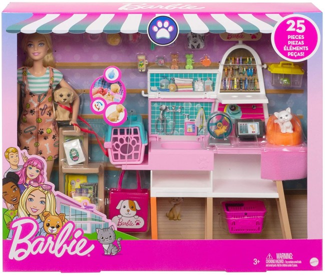 Barbie set de joaca magazin accesorii animalute Barbie set de joaca magazin accesorii animalute