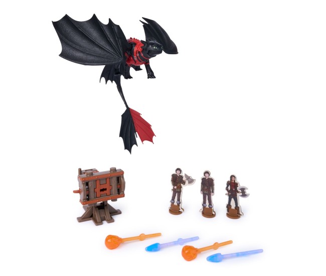 Cum sa iti dresezi dragonul incercarea flacarii set de joaca batalii arzatoare tunul aprins dragonul toothless