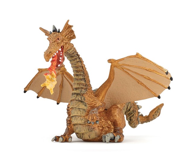 Papo figurina dragon auriu inaripat cu flacara Papo figurina dragon auriu inaripat cu flacara