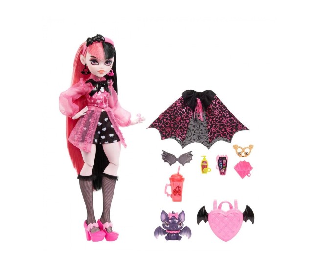 Monster high papusa draculaura cu animalut si accesorii Monster high papusa draculaura cu animalut si accesorii