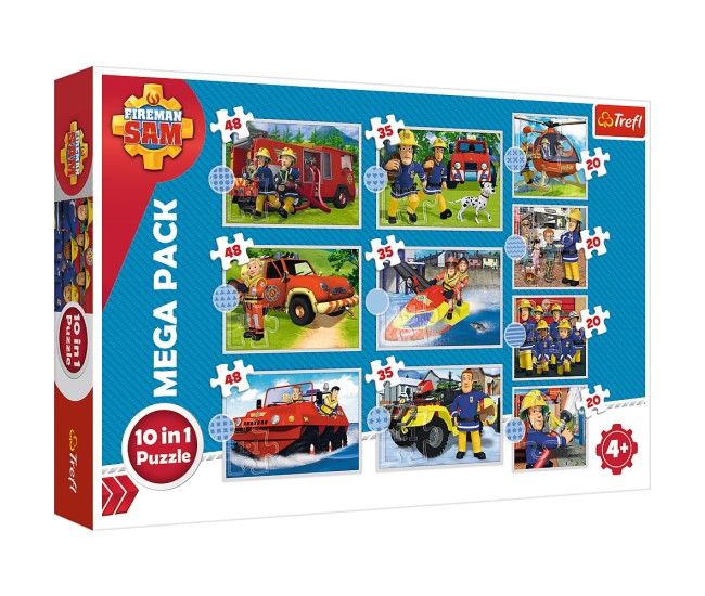 Puzzle trefl 10in1 pompierul sam - salvarile pompierului sam Puzzle trefl 10in1 pompierul sam - salvarile pompierului sam