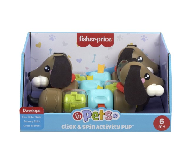 Fisher price jucarie catelus de activitate pentru bebelusi click and spin Fisher price jucarie catelus de activitate pentru bebelusi click and spin