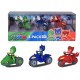 Eroi in pijamale set 3 motociclete cu figurina scara 1:64 Eroi in pijamale set 3 motociclete cu figurina scara 1:64