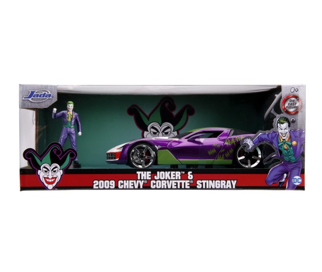 Masinute metalica chevy corvette stingray 2009 si figurina joker scara 1:24 Masinute metalica chevy corvette stingray 2009 si figurina joker scara 1:24