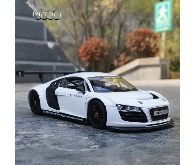 Masinuta metalica audi r8 alb scara 1 la 24