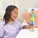 Barbie papusa baiat fashionistas brunet cu maiou ombre si pantaloni scurti de blugi