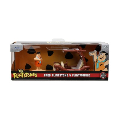 Jada set masinuta metalica flintmobilul scara 1:32 si figurina fred flintstone