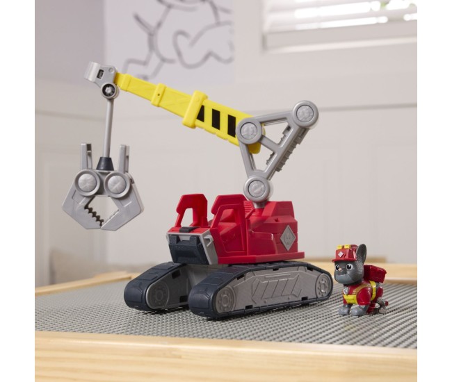 Patrula catelusilor rubble si echipa set vehicul excavator si figurina charger Patrula catelusilor rubble si echipa set vehicul excavator si figurina charger