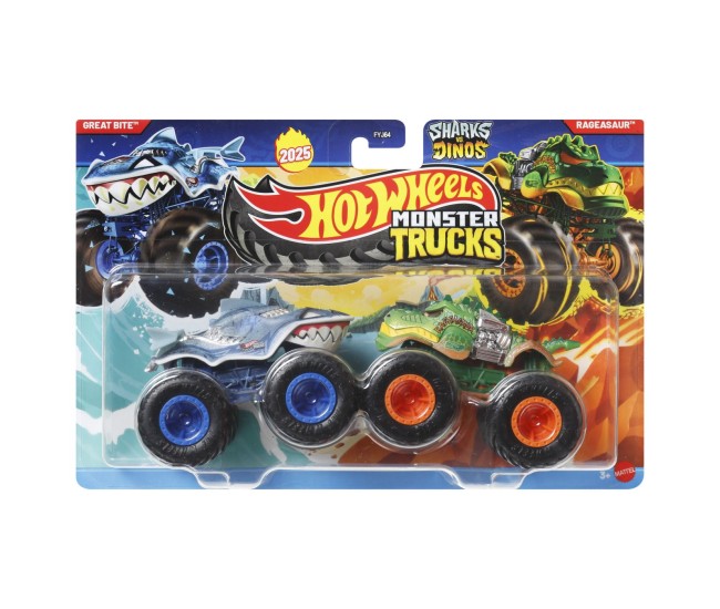 Hot wheels monster truck set 2 masini great bite si rageasaur scara 1 la 64 Hot wheels monster truck set 2 masini great bite si rageasaur scara 1 la 64