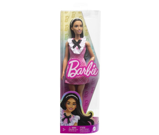 Papusa barbie fashionista bruneta cu bentita