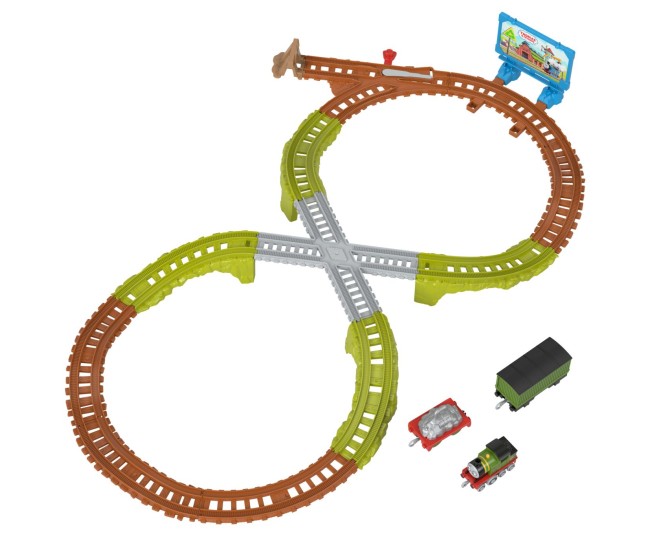 Thomas set de joaca trenulet cu circuit si accesorii whiffs recycling run