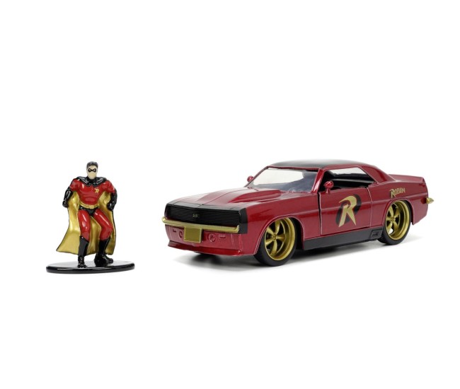 Jada batman set figurina robin si masinuta metalica chevrolet camaro 1967 scara 1:32 Jada batman set figurina robin si masinuta metalica chevrolet camaro 1967 scara 1:32
