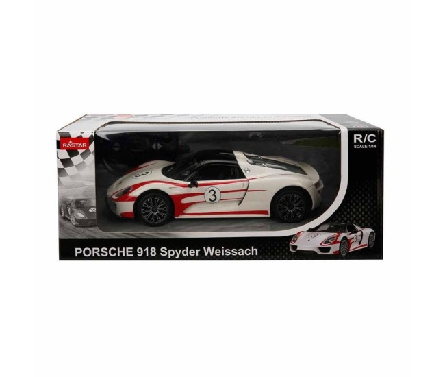 Masina cu telecomanda porsche 918 spyder weissach alb scara 1 la 14 Masina cu telecomanda porsche 918 spyder weissach alb scara 1 la 14