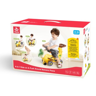 Avion interactiv 4 in 1 ride on si maner de impingere banana