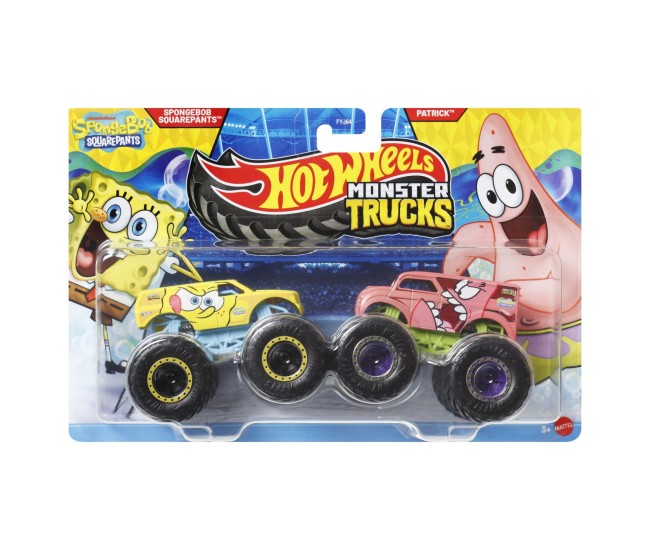 Hot wheels monster truck set 2 masini spongebob squarepants si patrick scara 1 la 64 Hot wheels monster truck set 2 masini spongebob squarepants si patrick scara 1 la 64