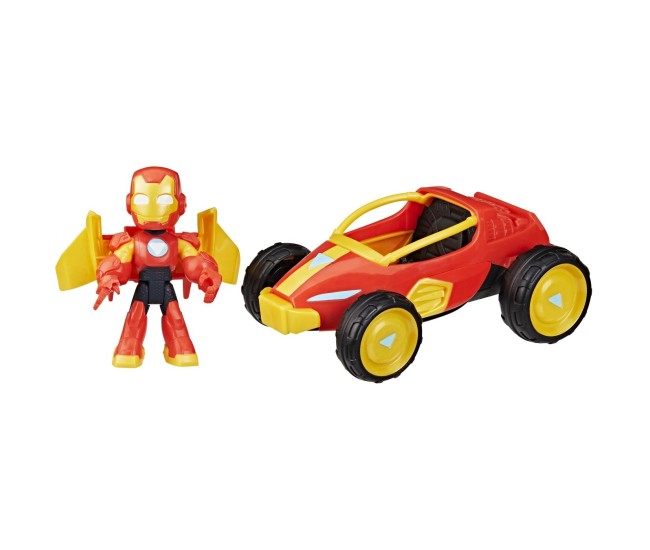 Marvel iron man si prietenii sai uimitori set vehicul si figurina iron man