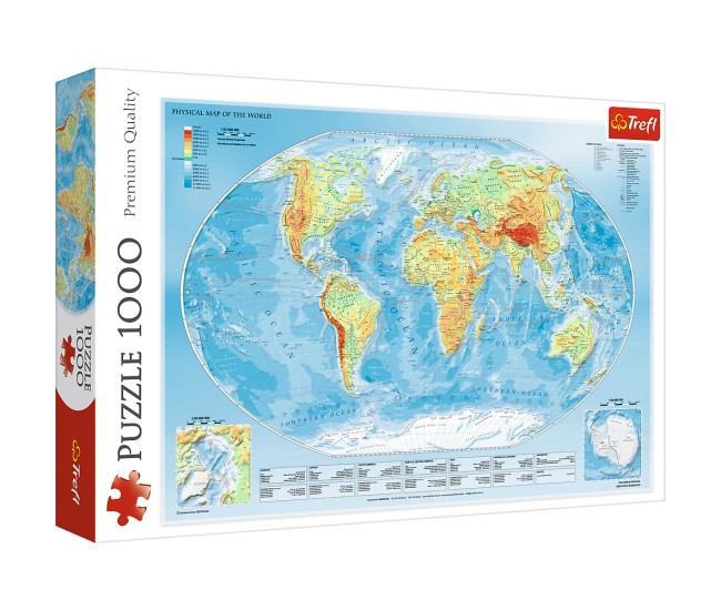 Puzzle trefl 1000 harta fizica a lumii Puzzle trefl 1000 harta fizica a lumii