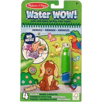 Melissa and doug carte de colorat animale reutilizabila cu apa water wow