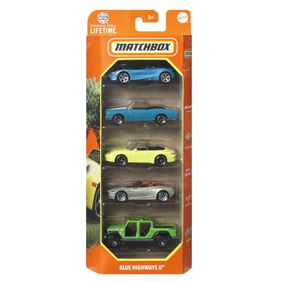 Matchbox set 5 masinute metalice mbx blue highways ii scara 1:64