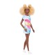 Papusa barbie fashionista cu par afro blond Papusa barbie fashionista cu par afro blond
