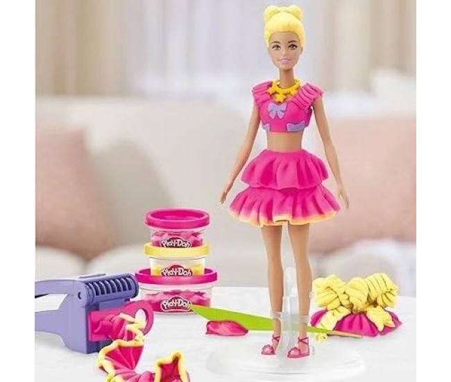 Play doh barbie set plastelina volanase si fundite cu papusa inclusa