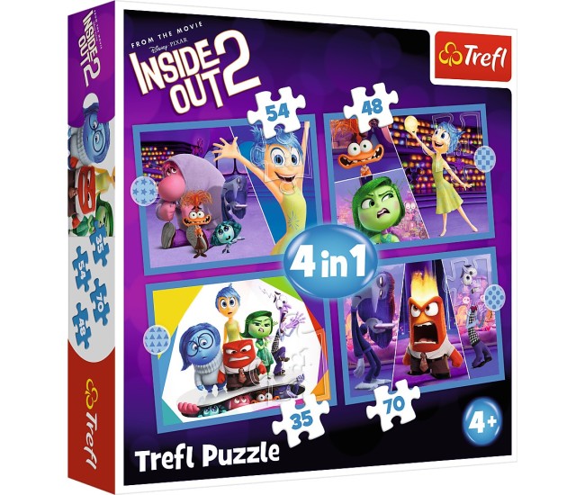 Puzzle trefl 4in1 disney inside out 2 o lume plina de emotii Puzzle trefl 4in1 disney inside out 2 o lume plina de emotii