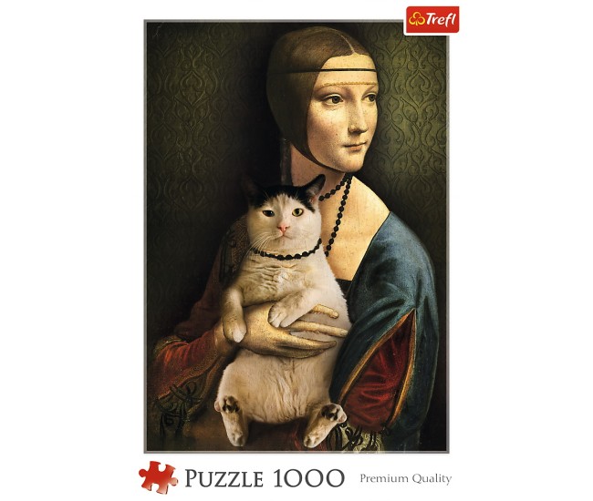 Puzzle 1000 doamna cu pisica Puzzle 1000 doamna cu pisica