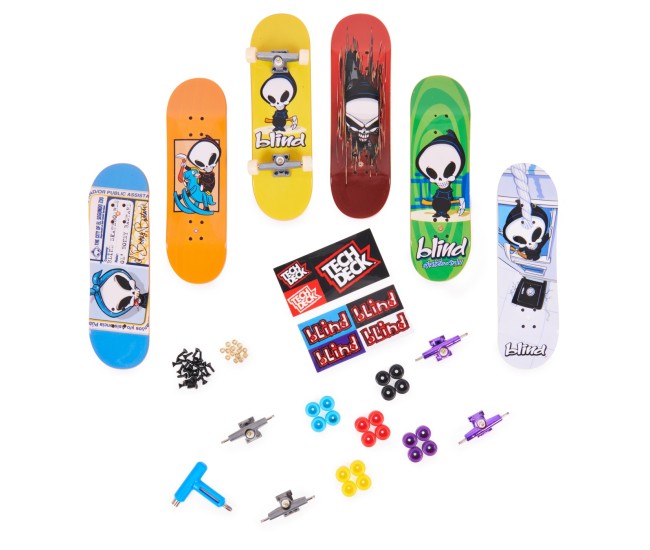 Tech deck pachet 6 piese cu accesorii fingerboard blind Tech deck pachet 6 piese cu accesorii fingerboard blind