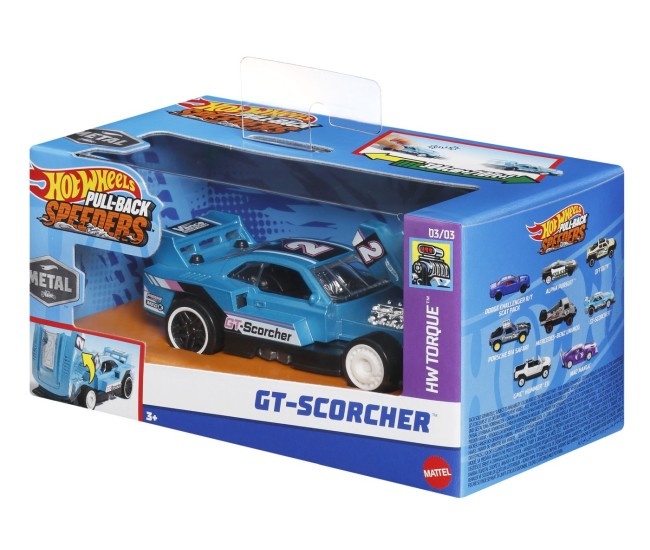 Hot wheels masinuta metalica cu sistem pull back gt scorcher scara 1:43 Hot wheels masinuta metalica cu sistem pull back gt scorcher scara 1:43
