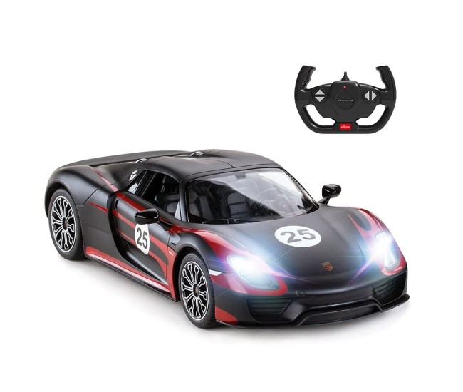 Masina cu telecomanda porsche 918 spyder weissach negru scara 1 la 14 Masina cu telecomanda porsche 918 spyder weissach negru scara 1 la 14