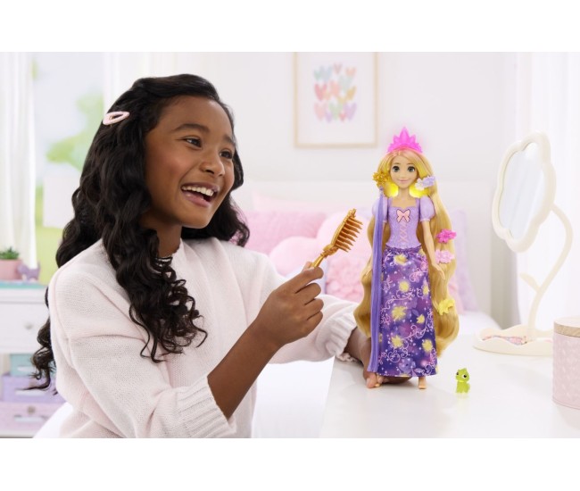 Disney princess set parul magic al lui rapunzel cu papusa si accesorii