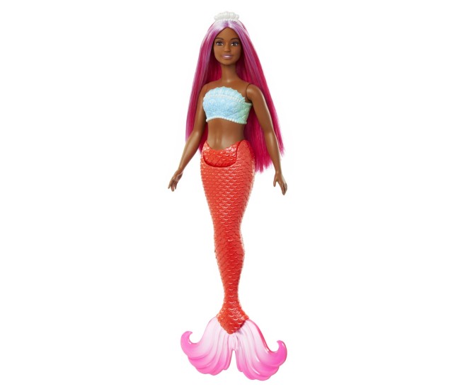 Barbie dreamtropia papusa sirena cu par magenta si coada portocalie Barbie dreamtropia papusa sirena cu par magenta si coada portocalie