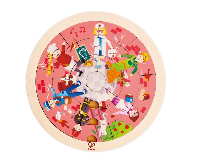 Hape puzzle rotund cu 2 fete Hape puzzle rotund cu 2 fete