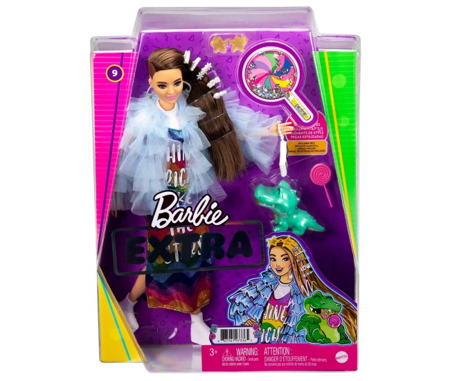 Papusa barbie extra style rochie curcubeu Papusa barbie extra style rochie curcubeu