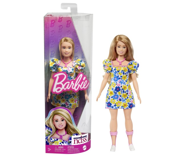 Papusa barbie fashionista blonda cu sindrom down Papusa barbie fashionista blonda cu sindrom down