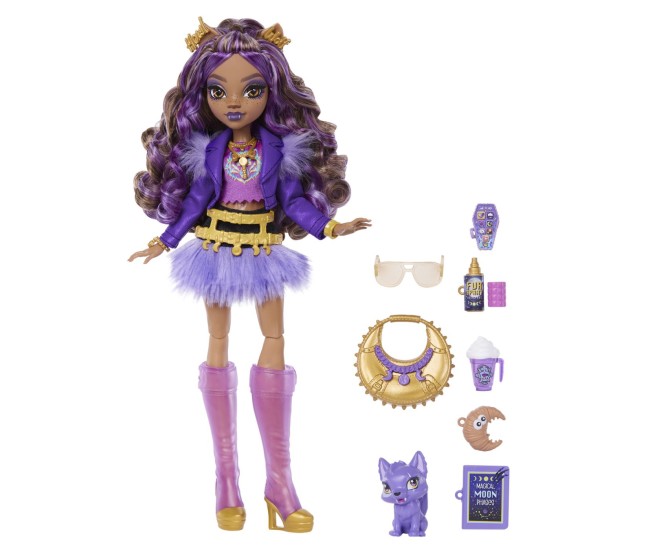 Monster high papusa clawdeen wolf cu accesorii