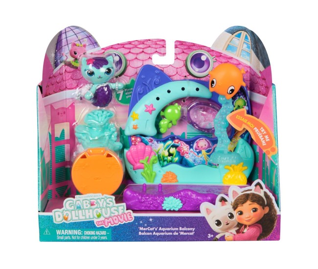 Gabbys dollhouse filmul set balconul acvariu si figurina mercat cu accesorii Gabbys dollhouse filmul set balconul acvariu si figurina mercat cu accesorii