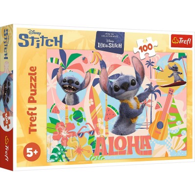 Puzzle trefl 100 disney stitch si prietenii in actiune Puzzle trefl 100 disney stitch si prietenii in actiune