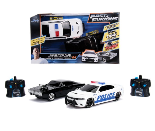 Set masinute fast and furious rc toyota supra&dodge charger srt scara 1:16