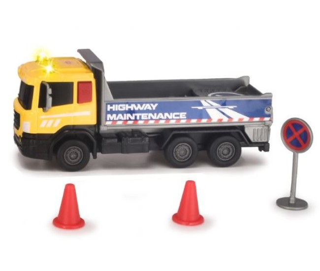 Dickie echipa de utilaje camion cu semne de circulatie 17cm