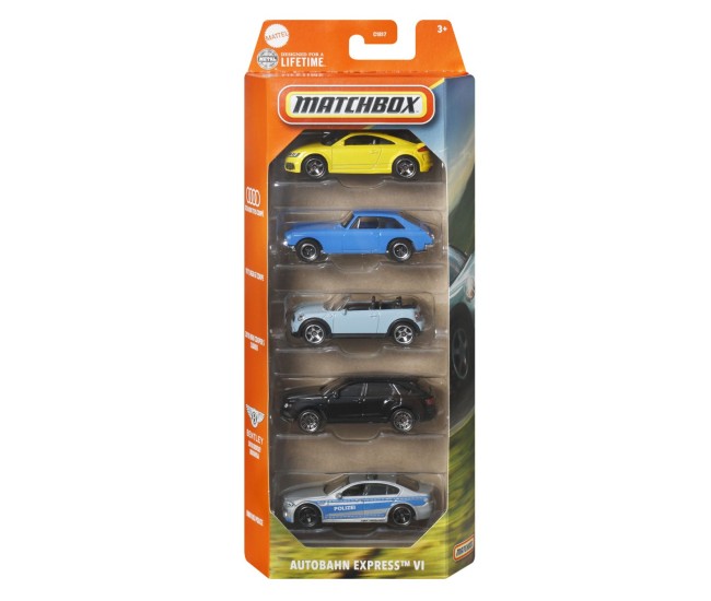 Matchbox set 5 masinute metalice autobahn express vi scara 1:64 Matchbox set 5 masinute metalice autobahn express vi scara 1:64