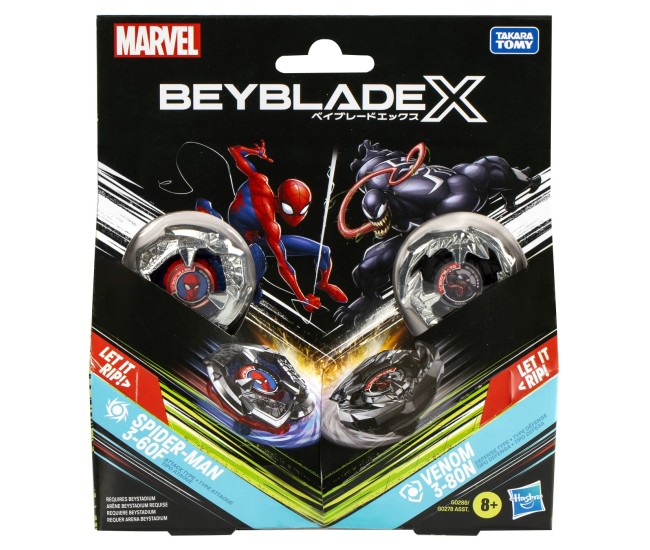 Beyblade x marvel set duo spider man 3-60f si venom 3-80n Beyblade x marvel set duo spider man 3-60f si venom 3-80n