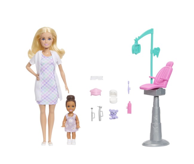 Barbie set de joaca papusa barbie blonda face cariera dentist