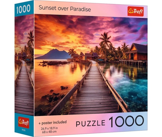 Puzzle trefl 1000 colectia sua apus de soare peste paradis poster inclus Puzzle trefl 1000 colectia sua apus de soare peste paradis poster inclus