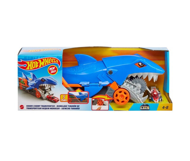 Hot wheels transportator rechin cu masinuta inclusa Hot wheels transportator rechin cu masinuta inclusa