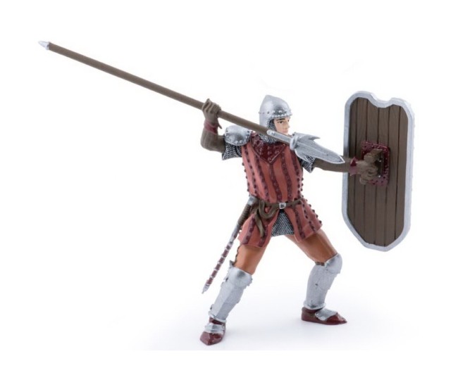 Papo figurina cavaler cu sulita si scut rosu Papo figurina cavaler cu sulita si scut rosu