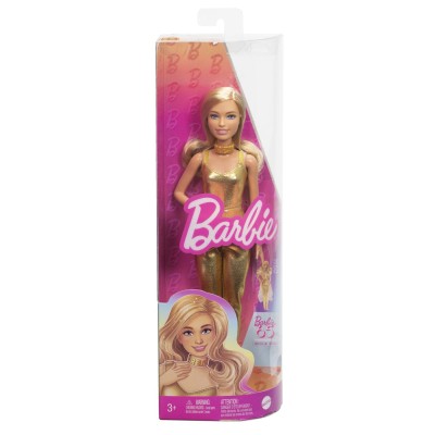 Barbie papusa barbie fashionistas blonda cu salopeta aurie