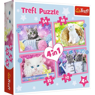 Puzzle trefl 4in1 pisicutele dragalase Puzzle trefl 4in1 pisicutele dragalase